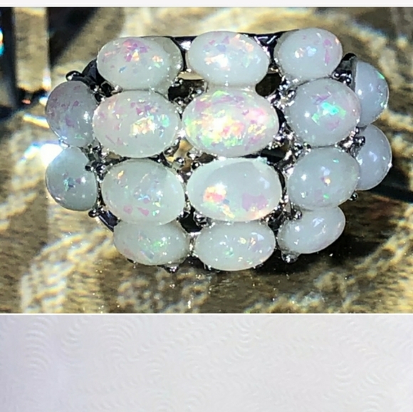 FINAL SALE Opal 925 sterling silver ring - Picture 2 of 5